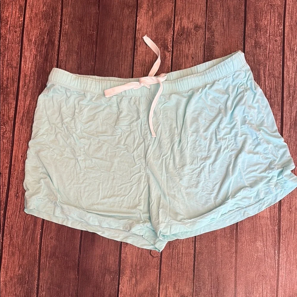 EUC Izzy + Toby Teal Pajama Set with Elastic Waistband and Button up Shirt